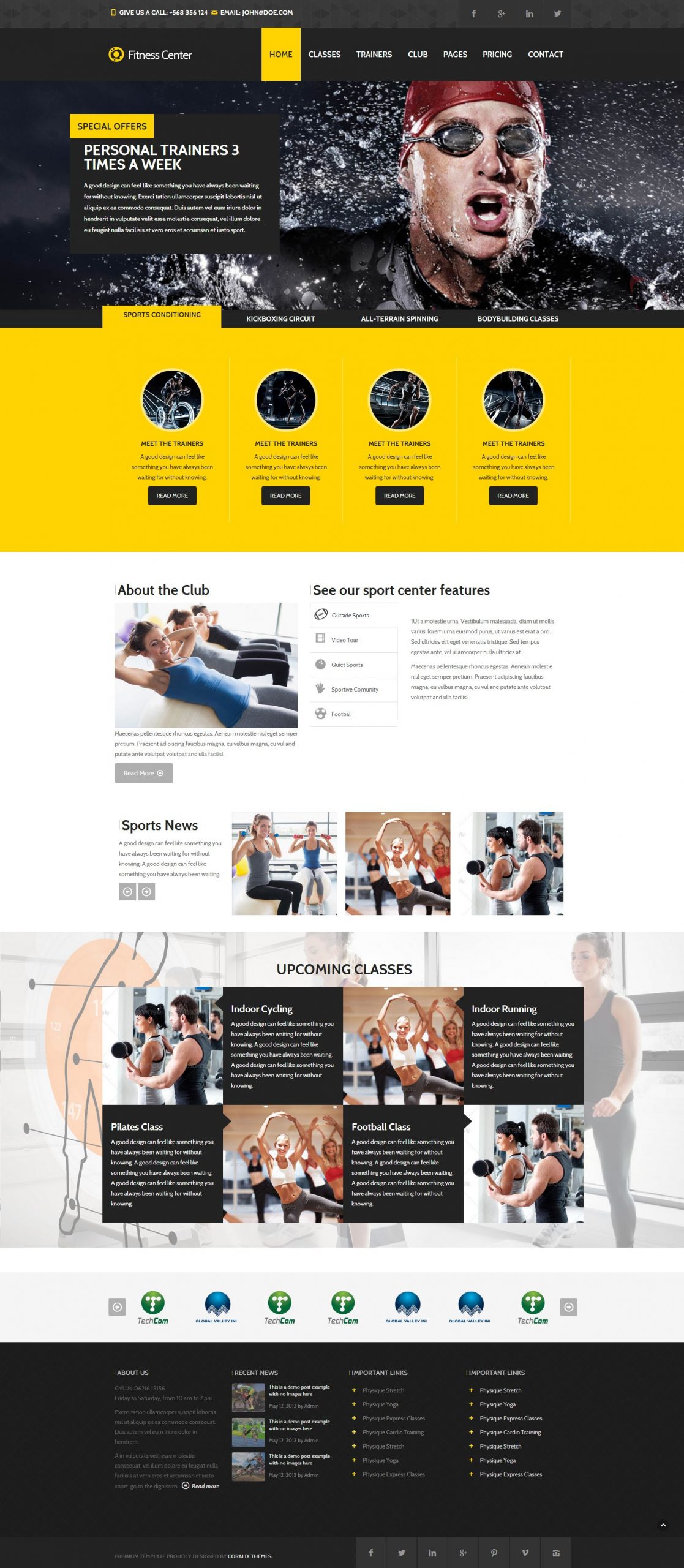 Mẫu thiết kế website trung tâm thể dục - thể thao