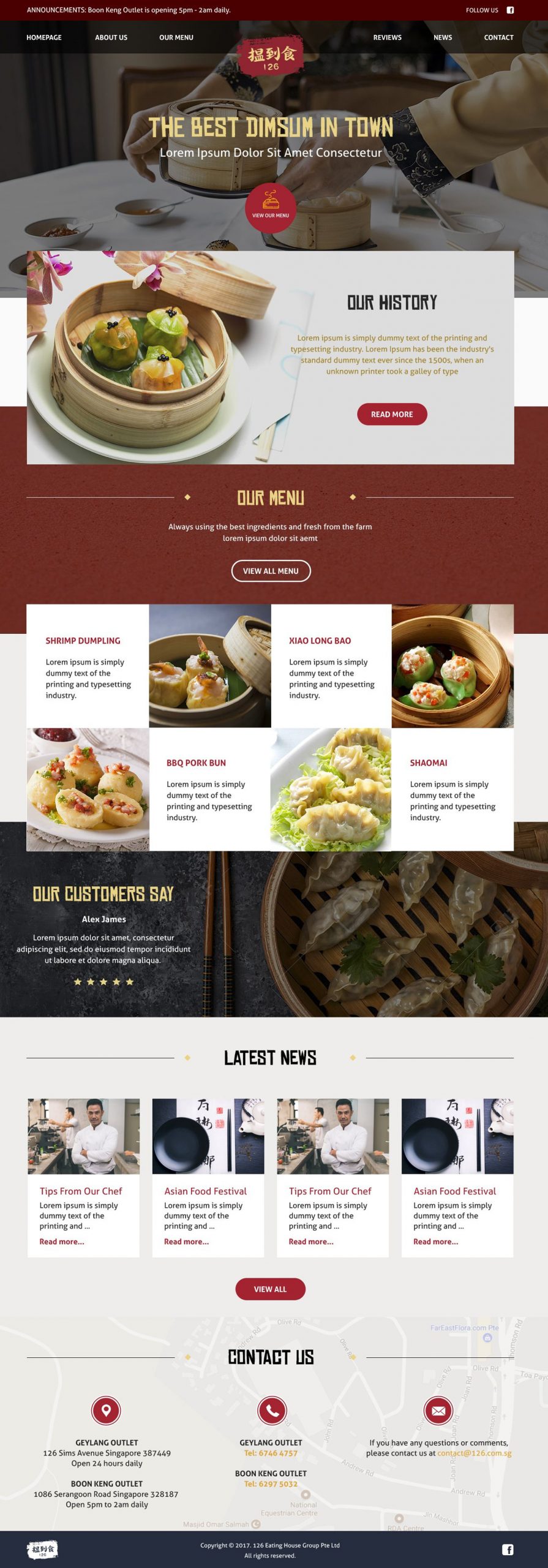 Mẫu website nhà hàng Á Đông