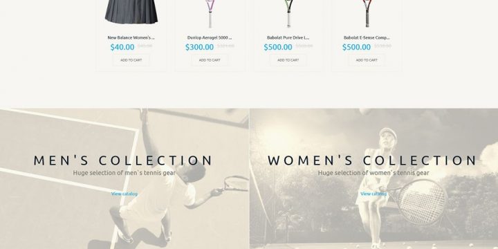 Mẫu thiết kế website bán phụ kiện tennis
