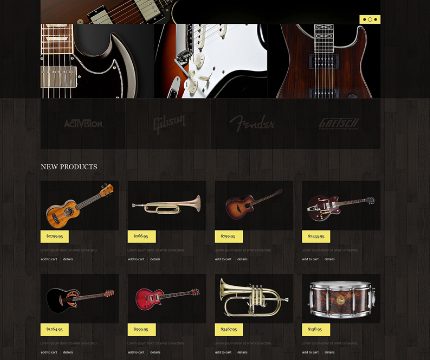 Mẫu website bán đàn guitar