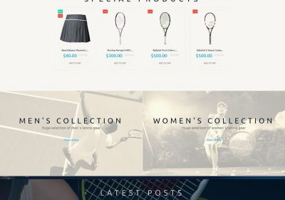 Mẫu thiết kế website bán phụ kiện tennis